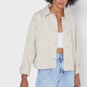 Topshop Khaki Cropped Utility Jacket